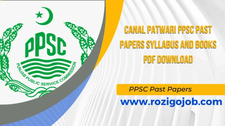 Canal Patwari PPSC Past Papers Syllabus and Books Pdf Download