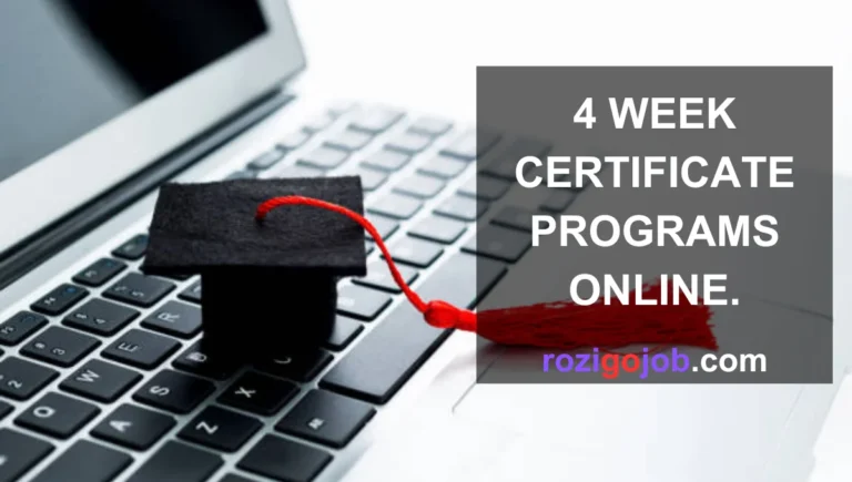 4 Week Certificate Programs Online.